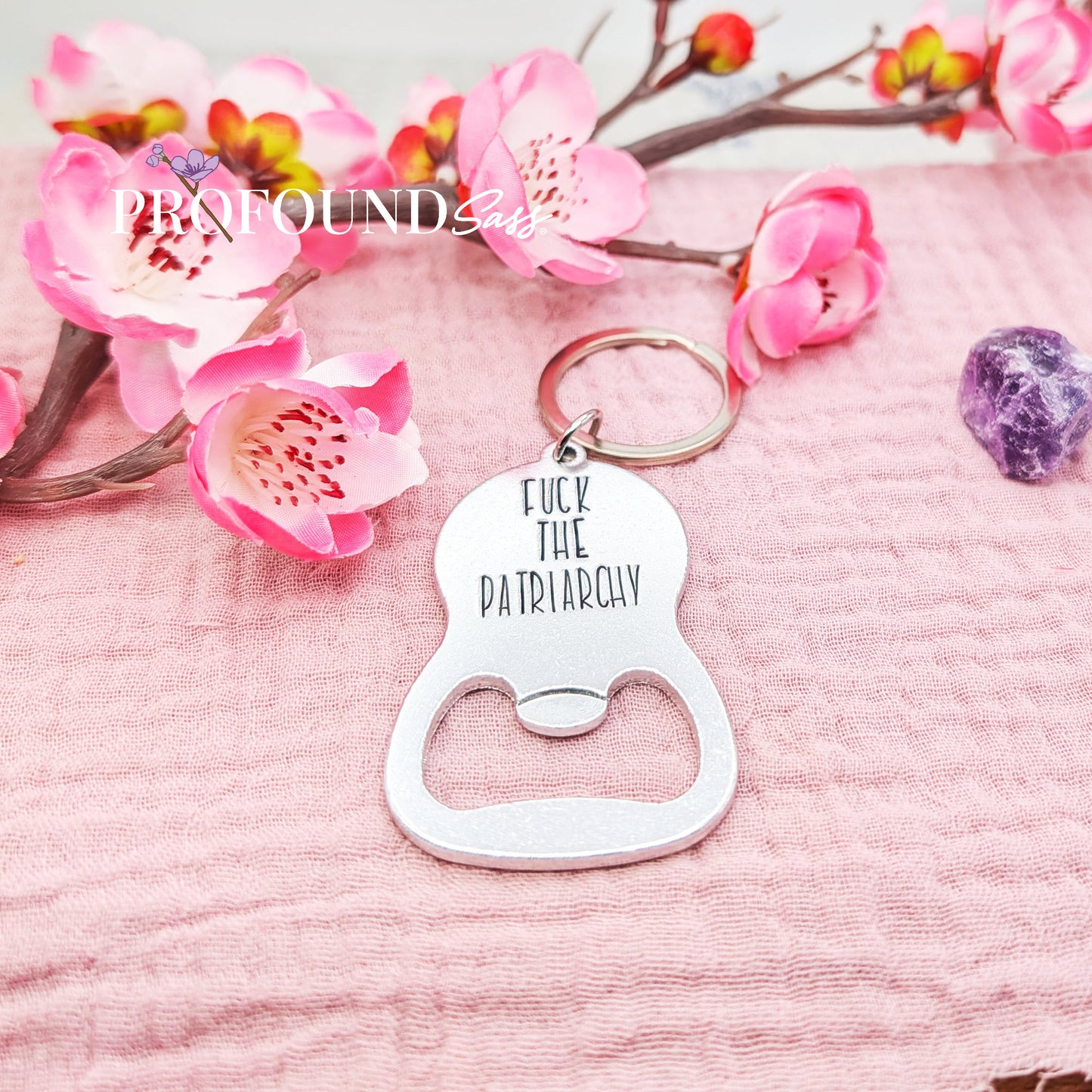 Fuck the Patriarchy Bottle Opener Keychain