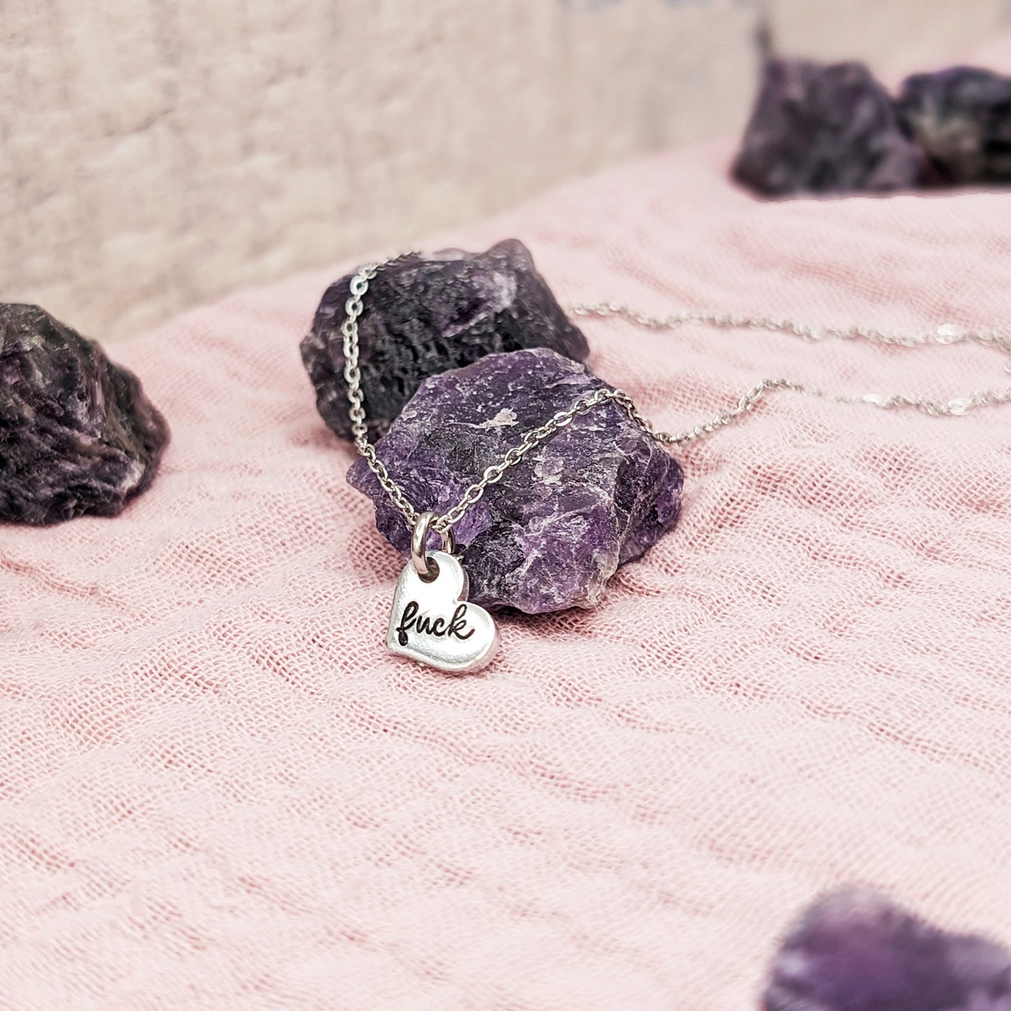 Teeny Fuck Heart Necklace
