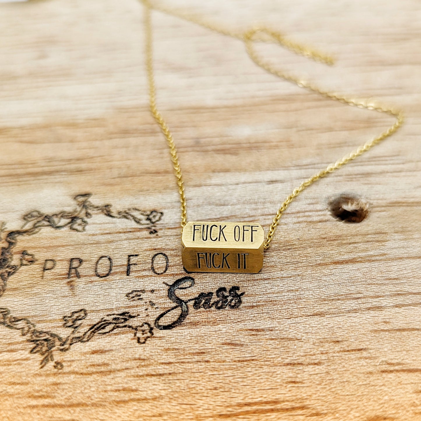 Fuck • Fuck It •Fuck You • Fuck Off Stainless Steel Spinner Necklace