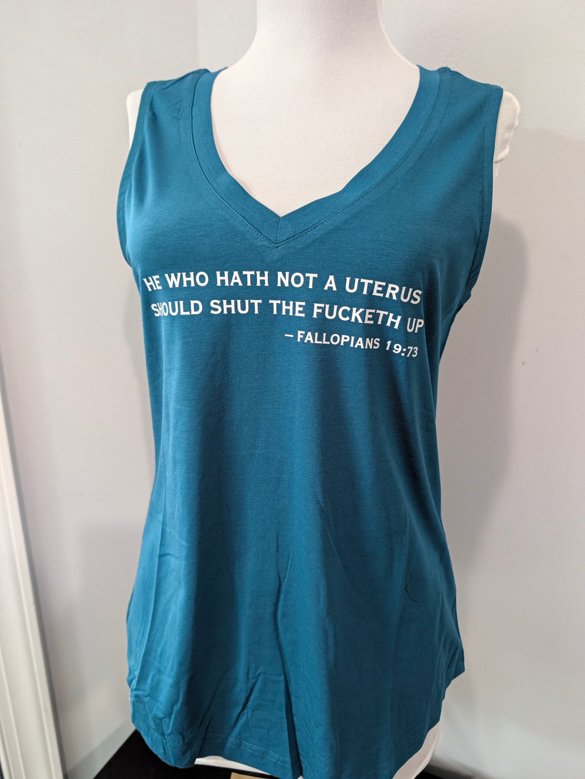 He Who Hath Not a Uterus V-Neck Tank