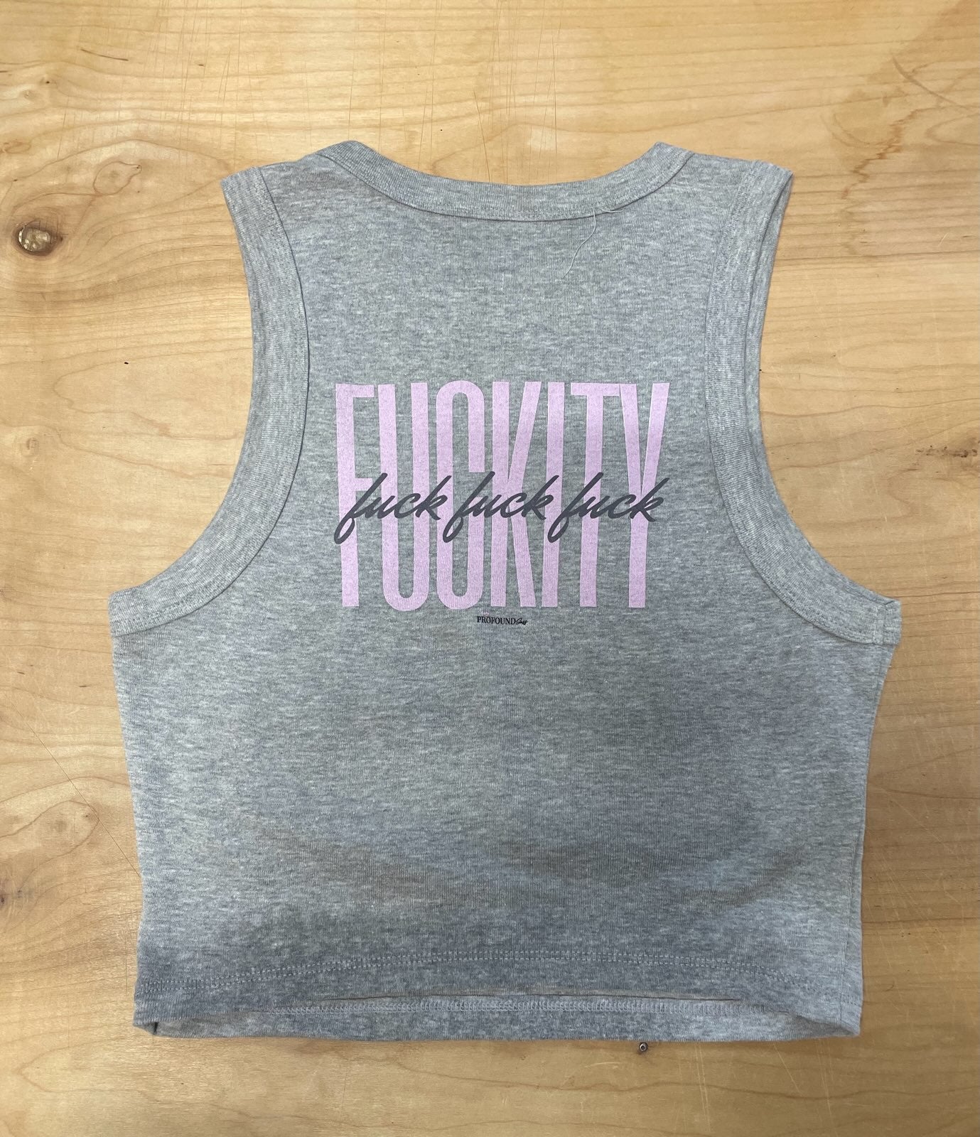 Fuckity Crop Tank (Grey) (RETIRED)