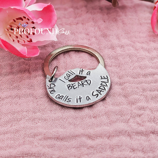 Beard or Saddle? Keychain