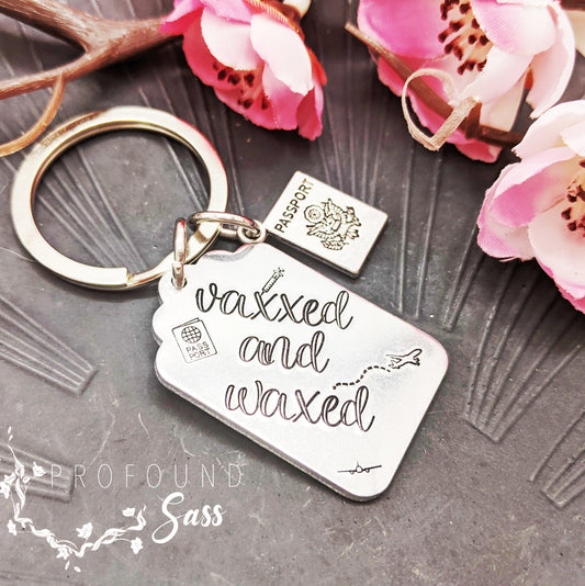 Vaxxed and Waxed Keychain