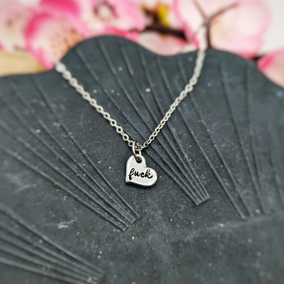 Teeny Fuck Heart Necklace