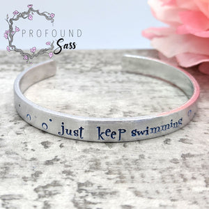 Just Keep Swimming Cuff Bracelet